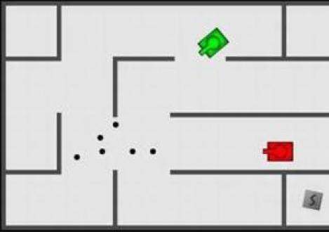 Strategi för att spela stridsvagnar i en labyrint för en, två och tre